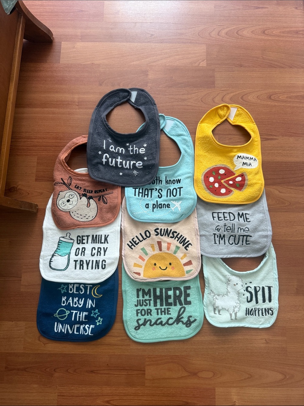 Baby Bib Set - Multicolor Cute Quotes and Designs